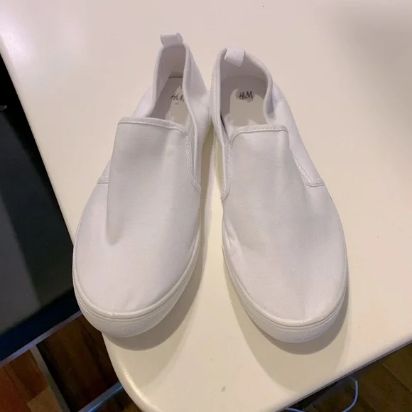 H&M Shoes Size Womens White Slip On Sneakers Poshmark